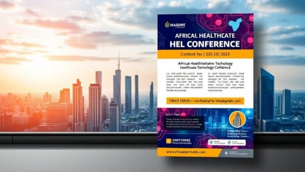 Digital healthcare conference in Africa flyer showcasing event details.
