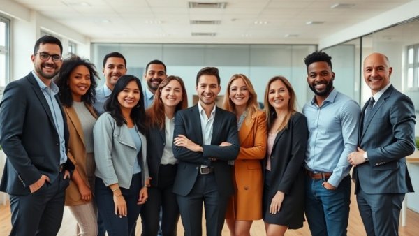 Diverse team in bright office, African startups HR automation focus.