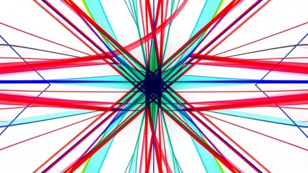 Colorful abstract design with intersecting vibrant lines.