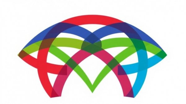 Colorful abstract logo with red, blue, green arcs, representing South Africa G20 leadership.
