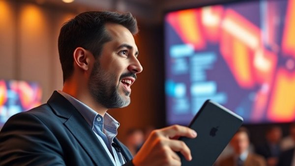 Man at AI conference in Africa engaging audience.