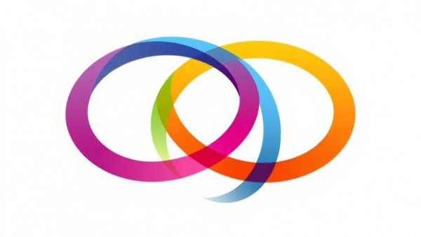Colorful abstract logo with interwoven arcs