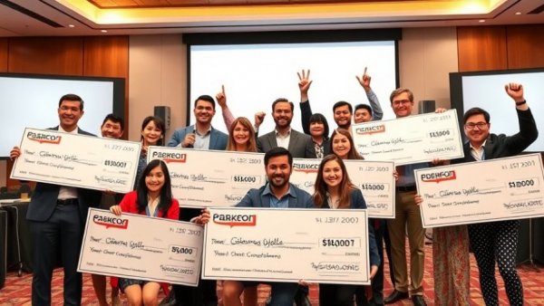 Celebrating winners at Nigeria startup ecosystem event, MTN Cloud Accelerator.