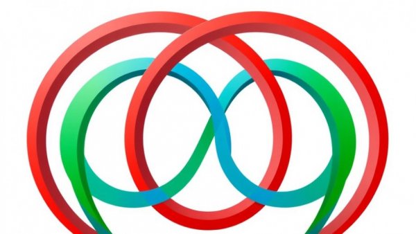 Colorful interwoven abstract design symbolizing unity