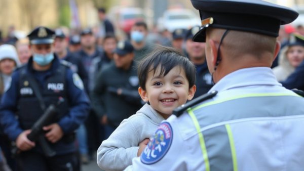 A parent, a child, a crowd, the police: If we need it, we’ll rent it!