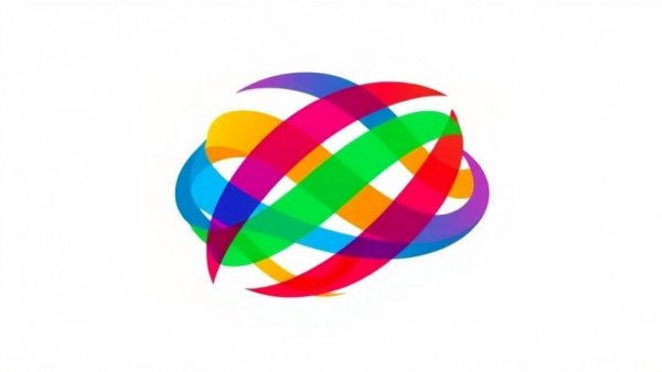 Colorful abstract logo with intersecting lines.