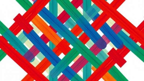 Abstract colorful woven lines pattern.