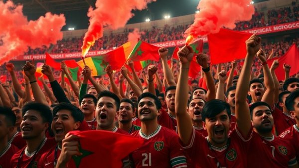 Moroccan football fans showing enthusiasm at AFCON 2025 preparations.