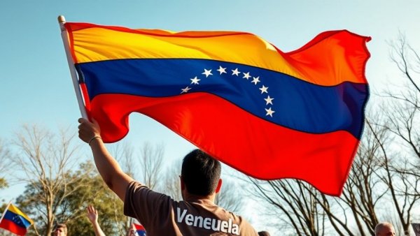 Respect for Venezuela's independence highlighted as a flag waves.