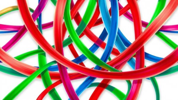 Abstract unity pattern with interwoven colorful lines