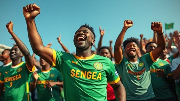 Senegal fans celebrate AFCON semi-final win against Egypt.