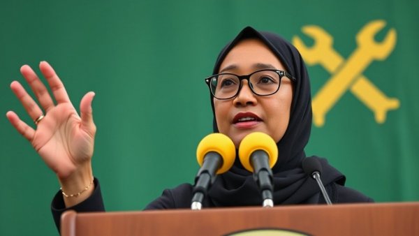 Tanzania Internet Shutdown Election Regret speech by a speaker in green and black attire.