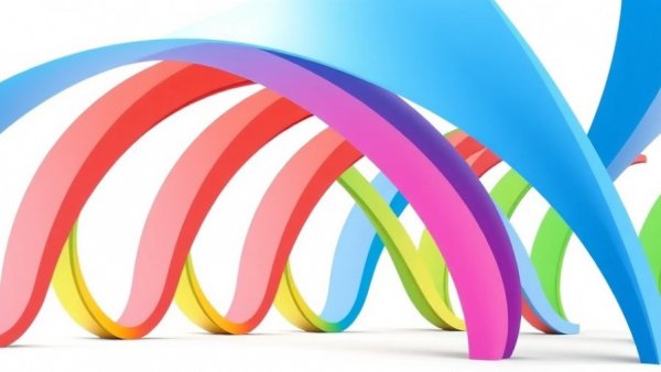 Curved colorful abstract design, Papa Sava Rwandan Arts Journey