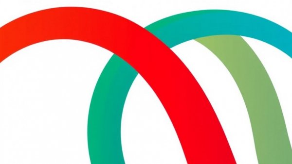 Abstract design with interlocking arches in vibrant colors.