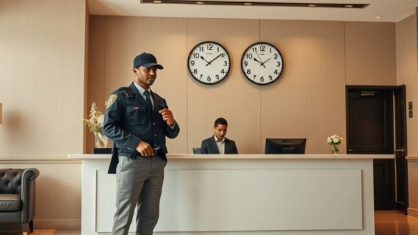 Hotel reception area in Rwanda related to asylum claims.