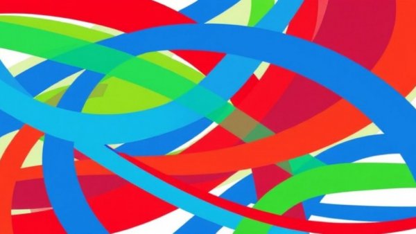 Colorful abstract lines symbolizing interwoven paths, Guinea Worm Disease Eradication.