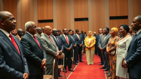 African leaders at a formal gathering, implications for US-Iran conflict in Africa.