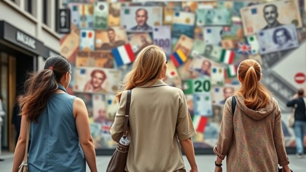 Egypt economy near-emergency: Women and currency collage.
