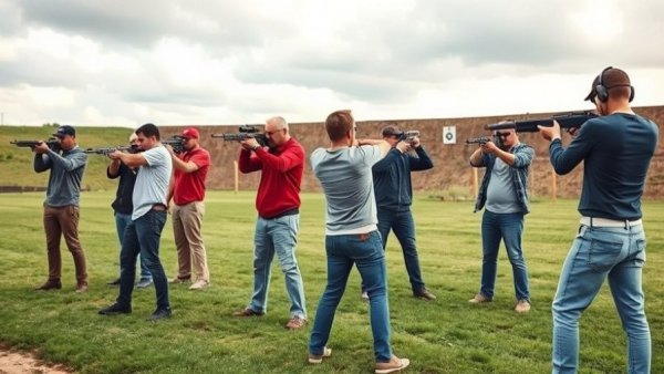 People practicing shooting at a range during self-defence classes in South Africa.