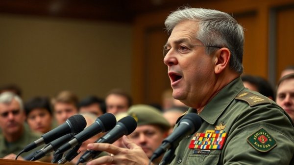 Sudan RSF conflict near Chad border, military leader addressing audience.