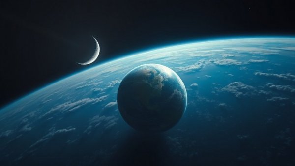 Is the Moon a UFO concept image with Earth and moon in space.