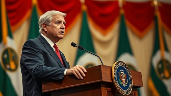 President Akona addressing nation during third term ceremony, Central African Republic.