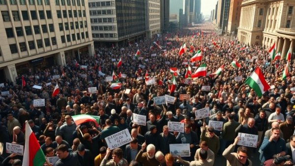 Sherif Al-Rouby's Release massive crowd protest aerial view.