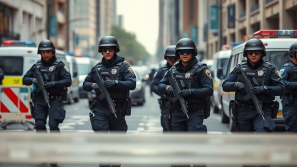 Police securing area after attack in Istanbul.