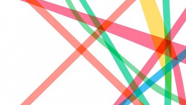 Abstract intersecting lines logo with red, green, blue colors