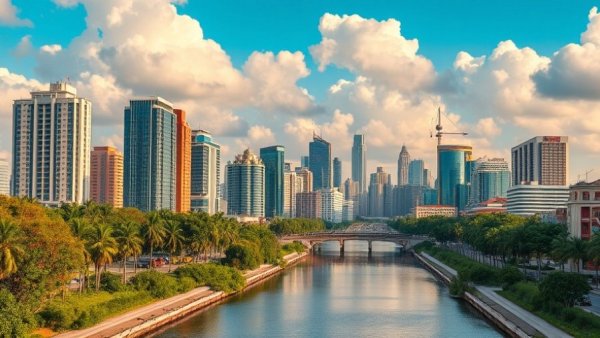 Skyline showing Africa's economic evolution with high-rise buildings.