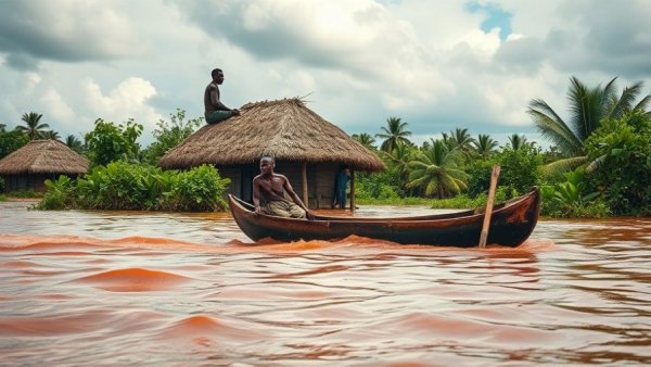 El Niño impact Africa 2026 flooding village.