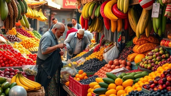 Vibrant Egyptian market scene illustrating Egypt's inflation rate.