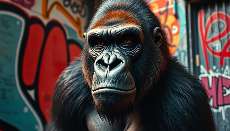 Graffiti gorilla art symbolizing wildlife protection in Africa