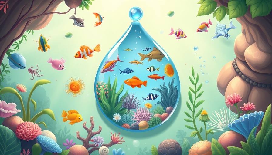 Water-related ecosystems visual in cartoon style highlighting conservation.