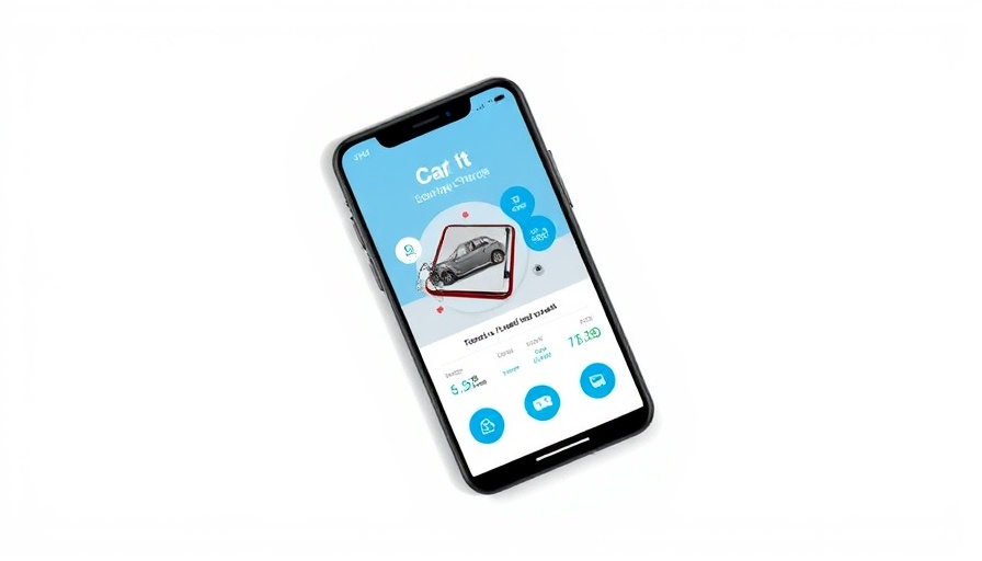 Carmedis for On-Demand Vehicle Care app interface on phone.