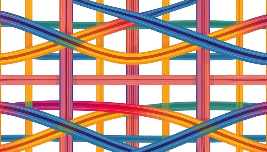 Colorful abstract woven pattern illustration.