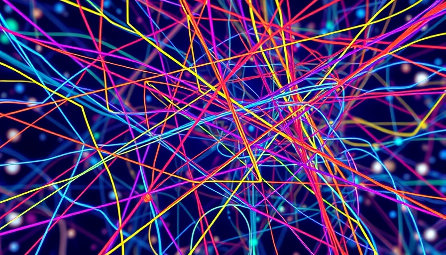 Interwoven colorful lines representing digital connectivity.