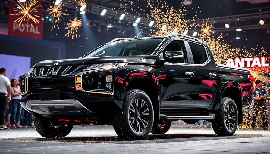 Sleek Mitsubishi L200 Pickup displayed with vibrant sparks.