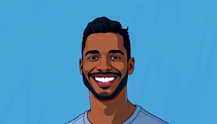 Stylized portrait of man with blue abstract background, representing angel investing in Africa
