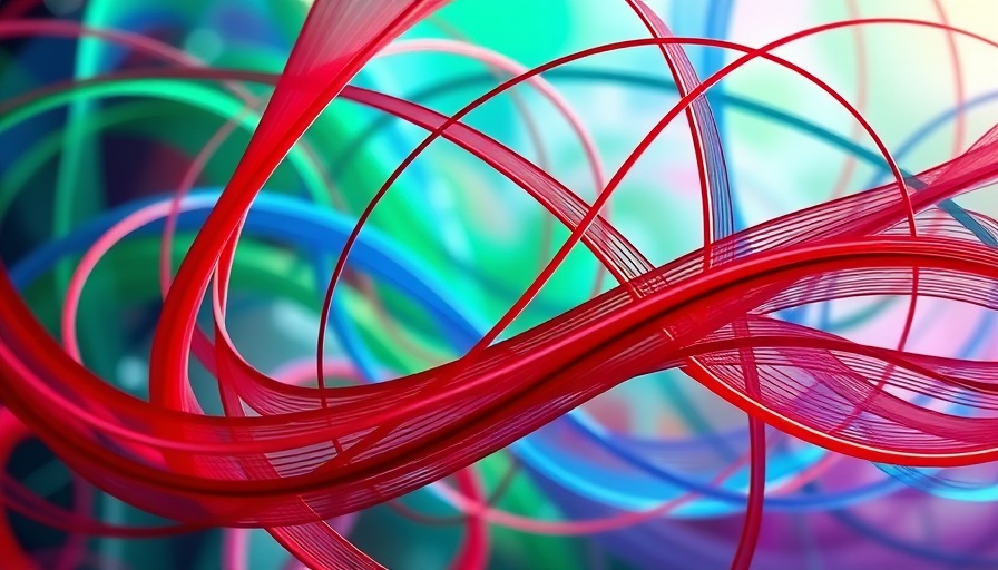 Abstract geometric design with interwoven colorful lines symbolizing Africa's role in global economic development