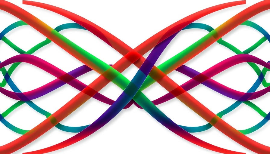 Artistic pattern of interwoven colored arcs, symbolizing interconnectedness.