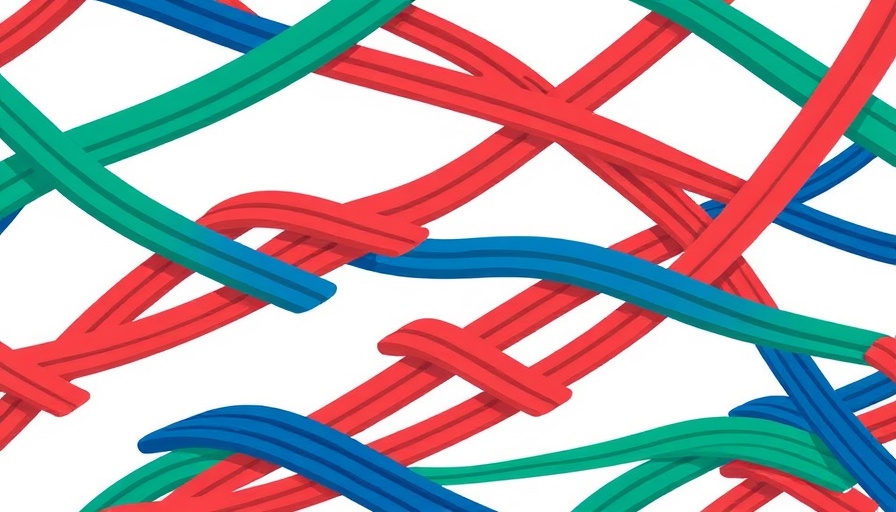 Abstract logo with woven pattern symbolizes unity.