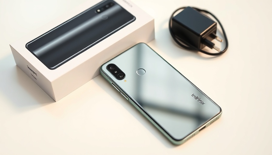 Infinix Smart 10 Plus phone with charger and cable.