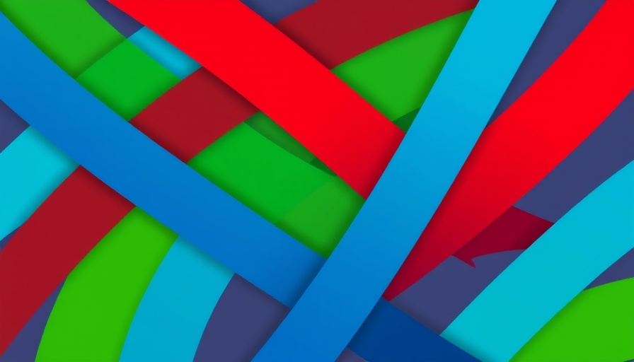 Colorful abstract logo with interwoven stripes