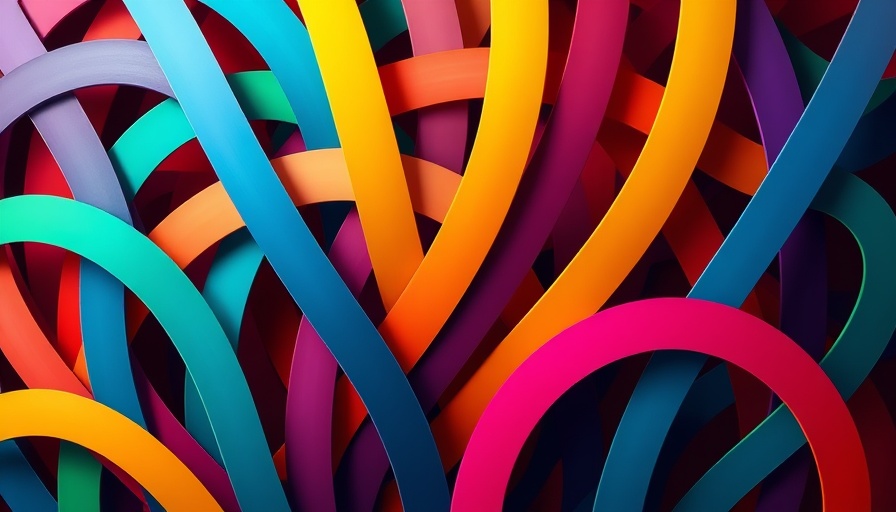 Abstract multicolored arcs symbolize South African job scams issue.