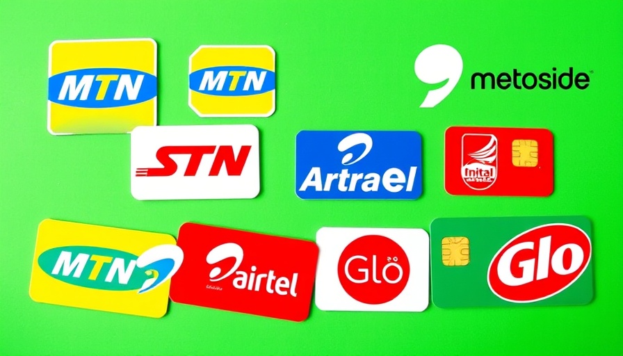 Telecom logos and SIM cards symbolizing Nigeria telecom industry competition.