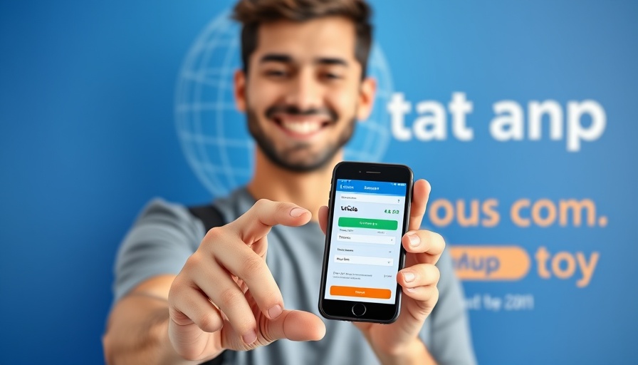 Individual promoting cross-border tuition payments with PayApp on phone.