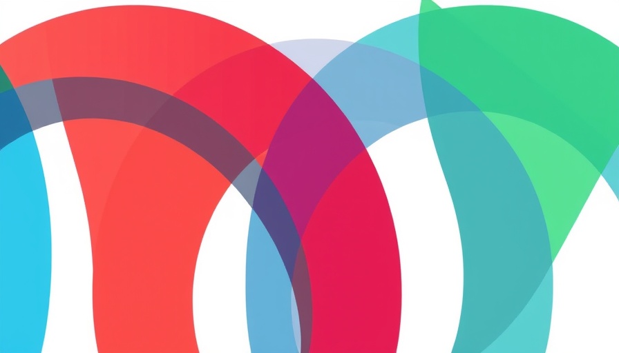 Colorful abstract geometric design with overlapping arcs in Tanzania Technology and Innovation Support Centres colors.