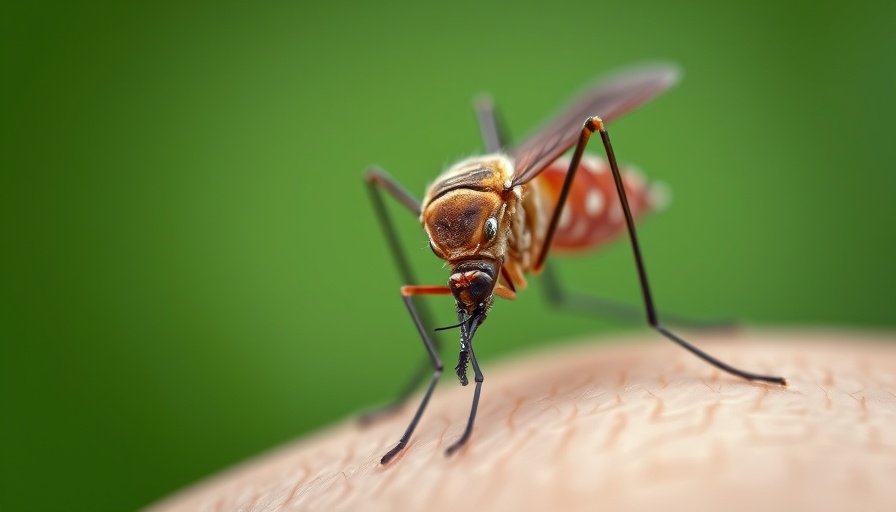 Mosquito feeding, highlighting Chikungunya outbreak in China.