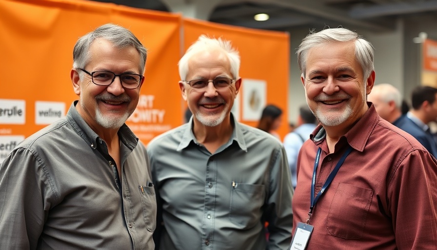 Role of art in community highlighted by three men at an event.